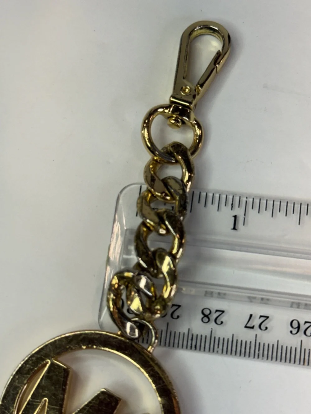 Michael Kors Gold MK Logo Keychain Heavy Chain Bag Charm Luxe - Picture 9 of 16
